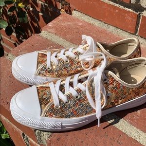 Converse Gold Glitter